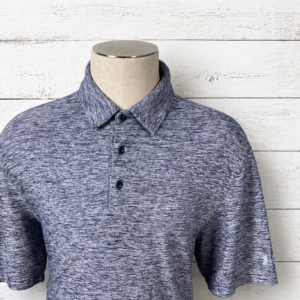Under Armour Space Dye HeatGear Performance Polo Shirt Men’s LG Gray